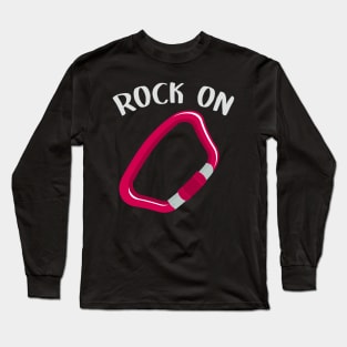 Rock on pink carabiner Long Sleeve T-Shirt